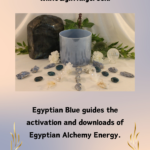 A blue cup sitting on top of a table.