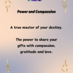 A poster with the words power and compassion